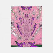 Couverture Polaire Beau motif de teinte violet rose bébé monogramme (Devant)