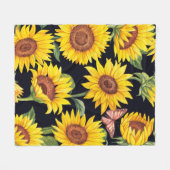 Couverture Polaire Beau motif de tournesols (Devant (Horizontal))