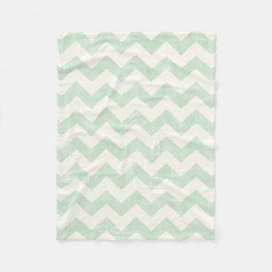 Couverture Polaire Beau motif de zigzag de Chevron de vert de menthe