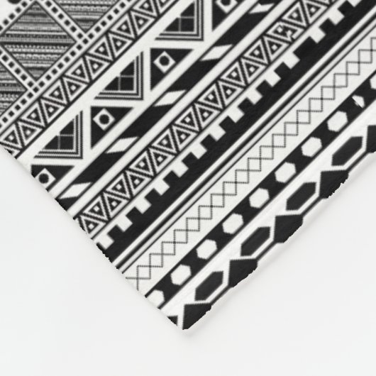 Couverture Polaire Beau motif noir aztèque (Coin)