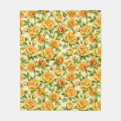 Couverture Polaire Beau Motif sans couture des Roses Jaunes (Devant)