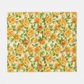 Couverture Polaire Beau Motif sans couture des Roses Jaunes (Devant (Horizontal))