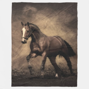 Couverture Polaire Beau oreiller à lancer de cheval brun