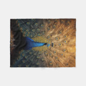 Couverture Polaire Beau paon bleu or (Devant (Horizontal))