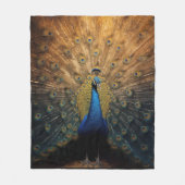Couverture Polaire Beau paon bleu or (Devant)