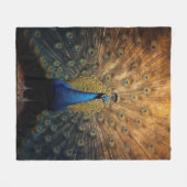 Couverture Polaire Beau paon bleu or (Devant (Horizontal))