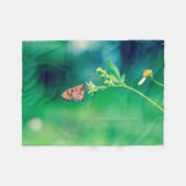 Couverture Polaire Beau papillon sur une fleur #2 (Devant (Horizontal))