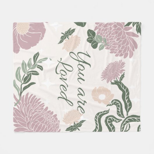 Couverture Polaire Beau pastel motif l Cute design avec script (Devant (Horizontal))