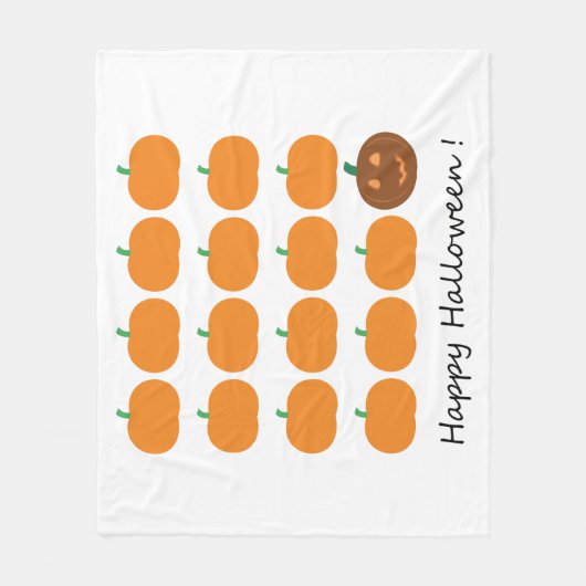Couverture Polaire Beau Patch Citrouille Halloween (Devant)