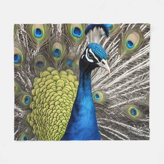 Couverture Polaire Beau Peacock (Devant (Horizontal))
