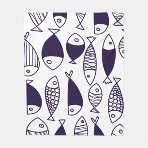 Couverture Polaire Beau poisson. Enfants arrière - plans. Motif sans 