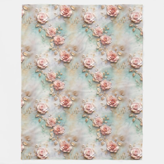 Couverture Polaire Beau Romantique Rose rose rose Roses romantiques (Devant)
