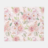 Couverture Polaire Beau rose vintage rose motif (Devant (Horizontal))