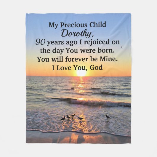 COUVERTURE POLAIRE BEAU SOLEIL 90E ANNIVERSAIRE PERSONNALISÉ (Devant)