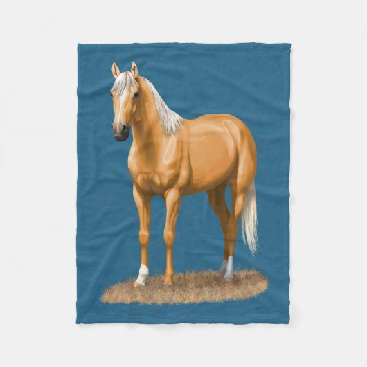 Couverture Polaire Beau Stallion Cheval Palomino Quarter (Devant)