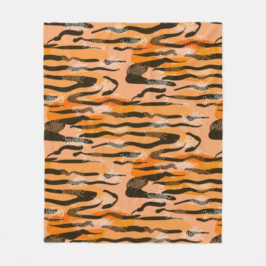 Couverture Polaire Beau tigre transparent motif, couleur pêche (Devant)