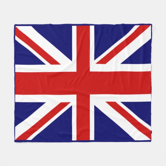 Couverture Polaire Beau U.k Drapeau Union jack Bleu encadré (Devant (Horizontal))