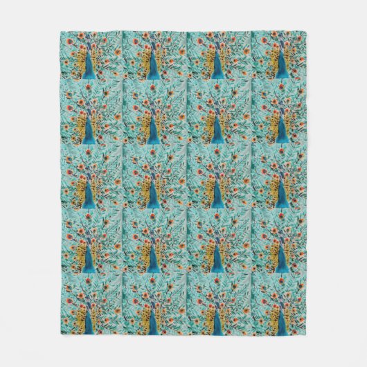 Couverture Polaire Beau vert émeraude, Peacock Turquoise (Devant)