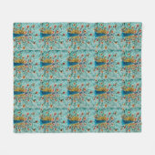 Couverture Polaire Beau vert émeraude, Peacock Turquoise (Devant (Horizontal))