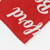 Couverture Polaire Beauceron sur rouge avec nom Chien de Noël (Coin)