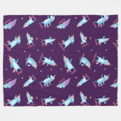 Couverture Polaire Beaucoup d'humeurs d'une licorne rose, bleue et vi (Devant (Horizontal))