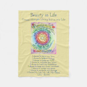 Couverture Polaire Beauté dans la vie Cancer Poème Chemo Fleece Bla