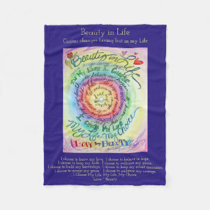 Couverture Polaire Beauté dans la vie Cancer Poème Chemo Fleece Blanc