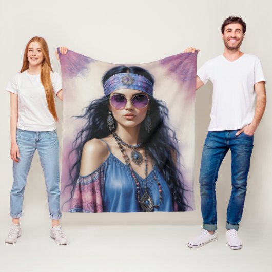 Couverture Polaire Beauté de Boho (En situation)