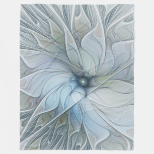 Couverture Polaire Beauté Élégante Fleur d'Art Abstrait Moderne Fract
