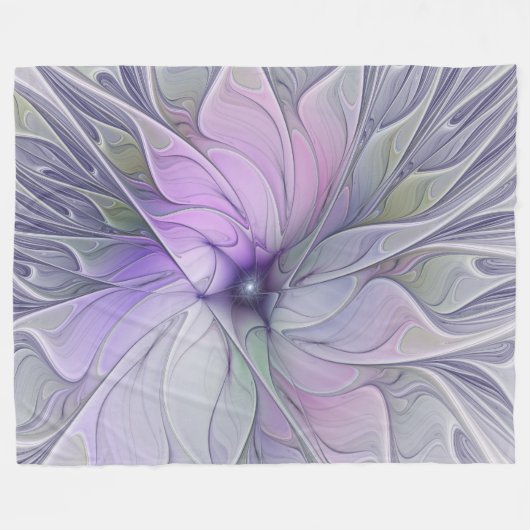 Couverture Polaire Beauté étonnante Fleur d'art Abstrait fractal mode (Devant (Horizontal))