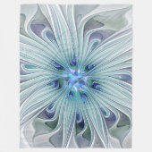 Couverture Polaire Beauté florale Abstraite moderne Blue Pastel Flowe (Devant)