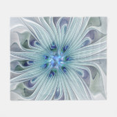 Couverture Polaire Beauté florale Abstraite moderne Blue Pastel Flowe (Devant (Horizontal))