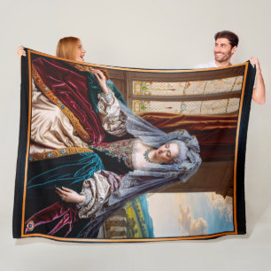 Couverture Polaire Beauté Intemporelle D'Une Dame Majestueuse Portant