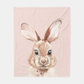 Couverture Polaire Beauté moderne Pastel Rose Aquarelle Bunny Lovely (Devant)
