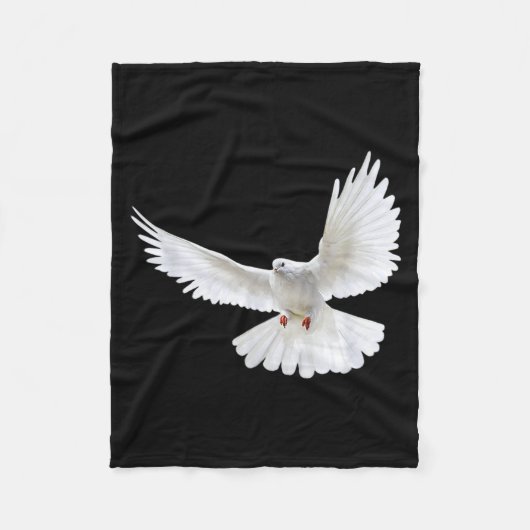 Couverture Polaire Beautiful Flying Peaceful White Dove Photo Silhoue (Devant)