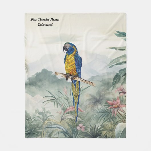 Couverture Polaire Beautiful nature inspired Endangered Macaw (Devant)