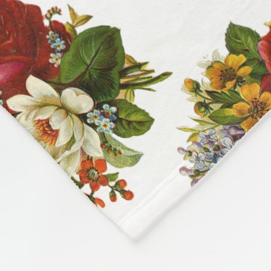 Couverture Polaire Beautiful Romantic Summer Bouquet with Red Rose (Coin)