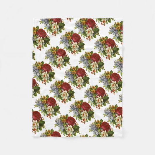 Couverture Polaire Beautiful Romantic Summer Bouquet with Red Rose (Devant)
