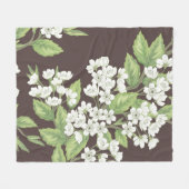 Couverture Polaire Beautiful seamless spring pattern with green branc (Devant (Horizontal))
