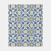 Couverture Polaire 💙 💛 Beaux Azulejos bleus et jaunes, (Devant)