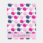 Couverture Polaire Beaux Baleines, Motif De Baleines, Votre Nom (Devant)