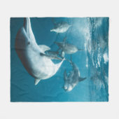 Couverture Polaire Beaux Dauphins Mignons (Devant (Horizontal))