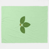 Couverture Polaire Beaux Feuilles Green Laurel sur Lime Green (Devant (Horizontal))