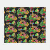 Couverture Polaire Beaux Fleurs sauvages, Cheetah, Jungle tropicale (Devant (Horizontal))