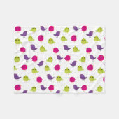 Couverture Polaire Beaux oiseaux colorés (Devant (Horizontal))