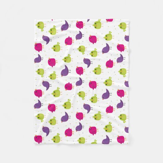 Couverture Polaire Beaux oiseaux colorés (Devant)