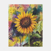 Couverture Polaire Beaux Tournesols En Aquarelle (Devant)