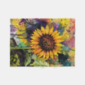 Couverture Polaire Beaux Tournesols En Aquarelle (Devant (Horizontal))