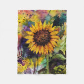 Couverture Polaire Beaux Tournesols En Aquarelle (Devant)