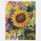 Couverture Polaire Beaux Tournesols En Aquarelle (Devant)